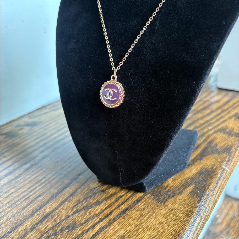 CHANEL Purple and Gold Necklace - Picture 5 of 6